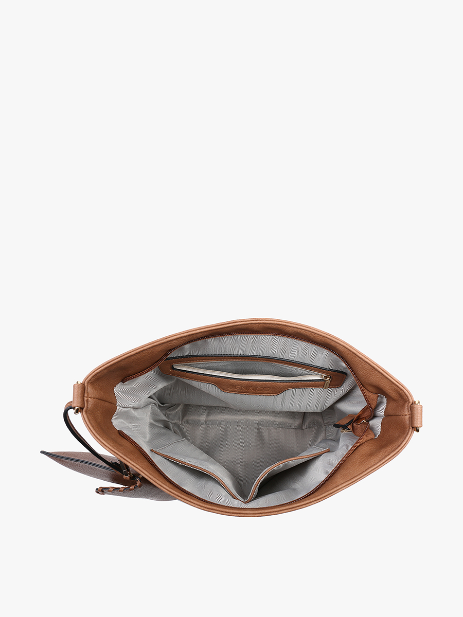 Cynthia Distressed Whipstitch Hobo w/ Wristlet