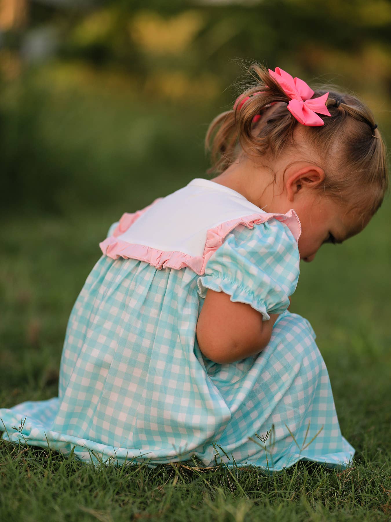 Aqua Pumpkin Flowers Dress