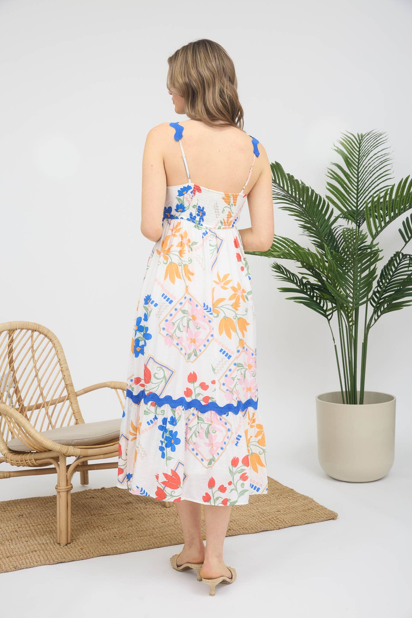 RIC RAC TRIMMED MIDI DRESS