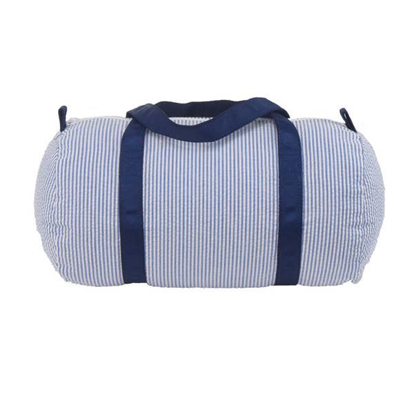 Navy Seersucker Baby Duffel