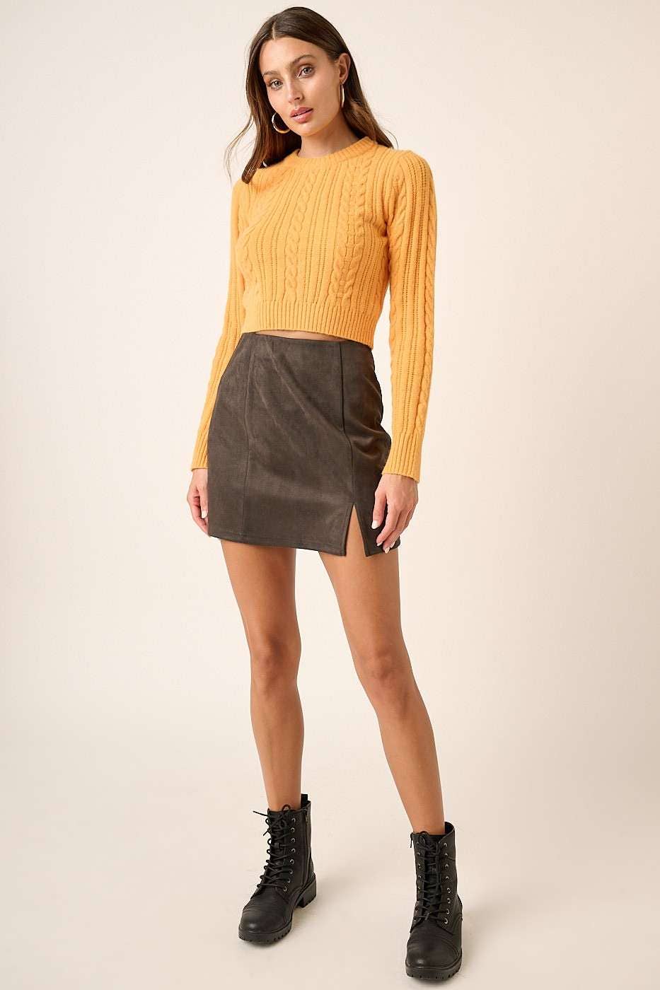 SUEDE MINI SKIRT