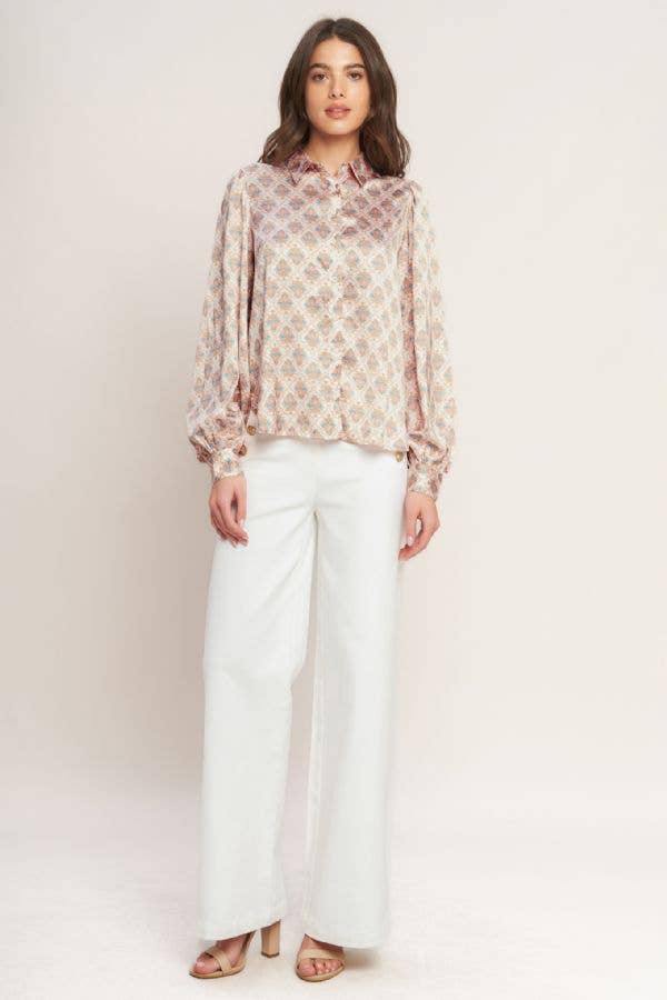 Button Down Cuffed Top