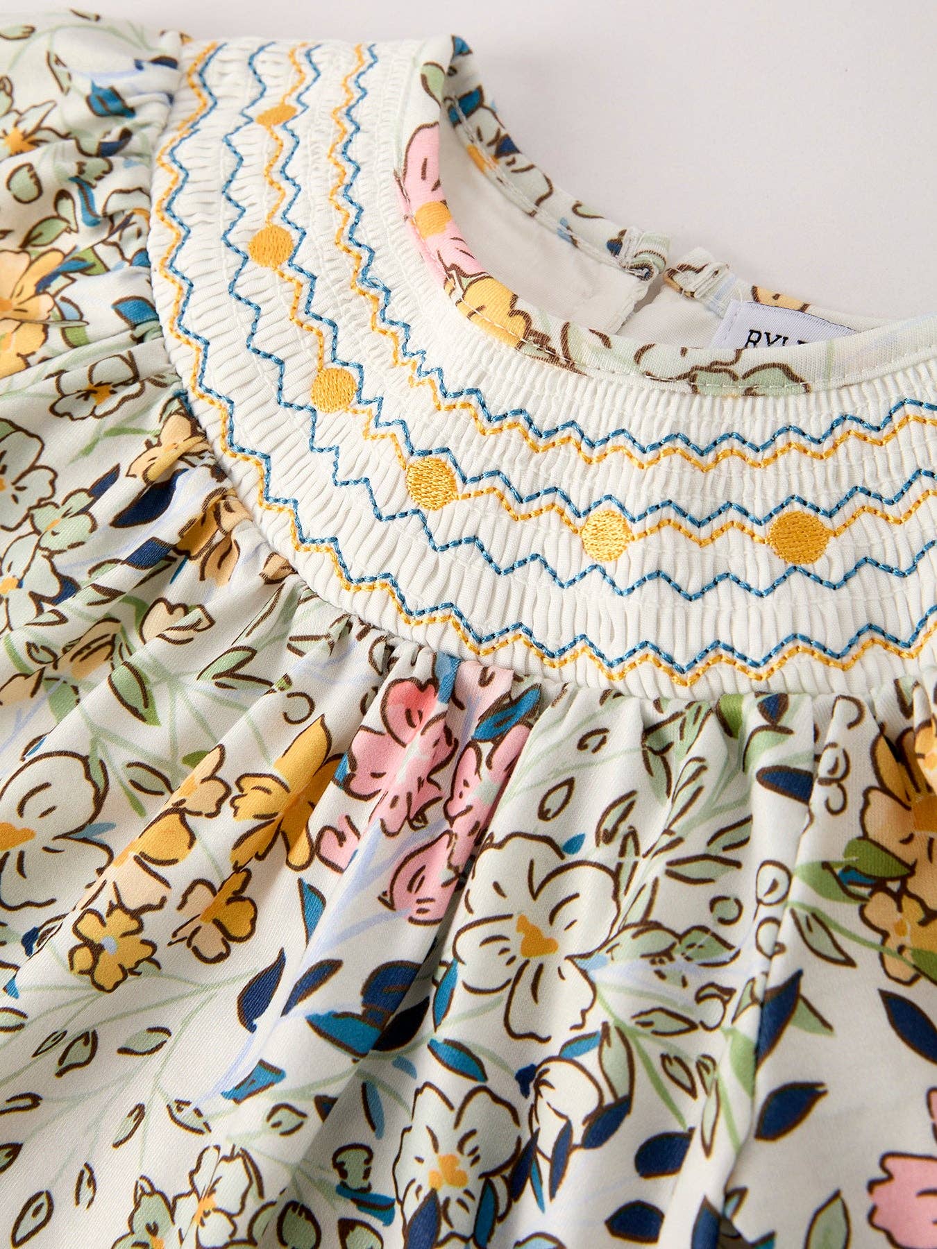 Fall Smocked Floral Bubble