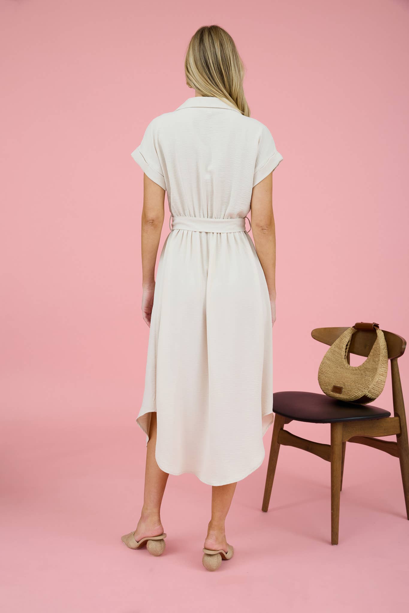 BELTED MIDI DRESS