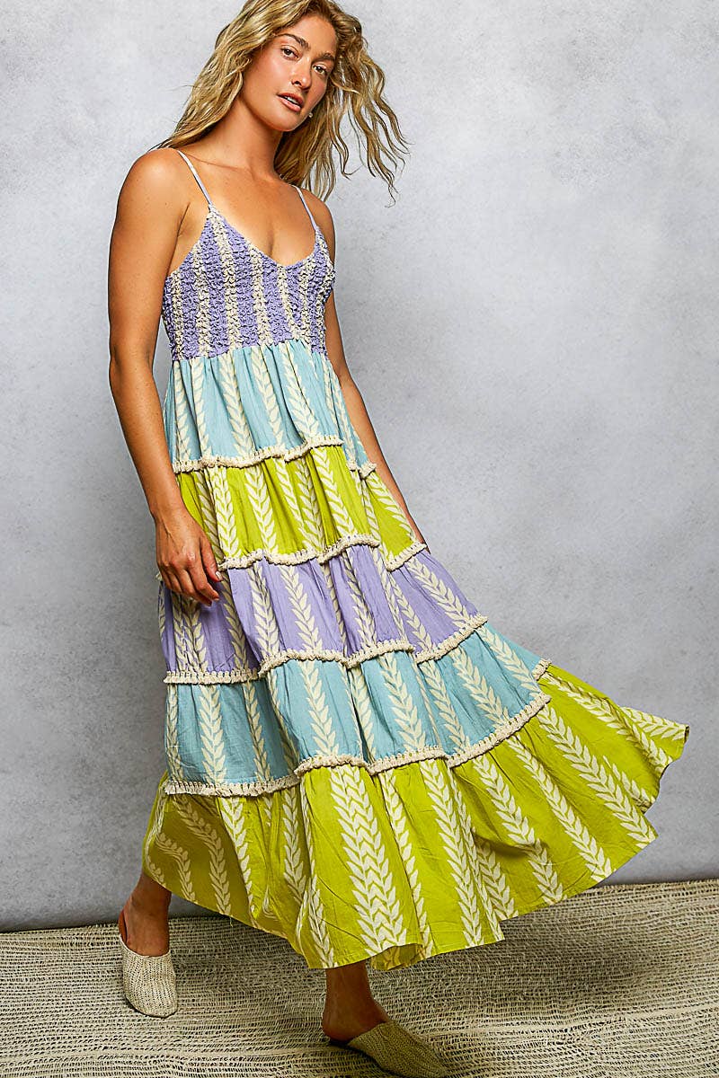 Ruffle V-neck Maxi Dress