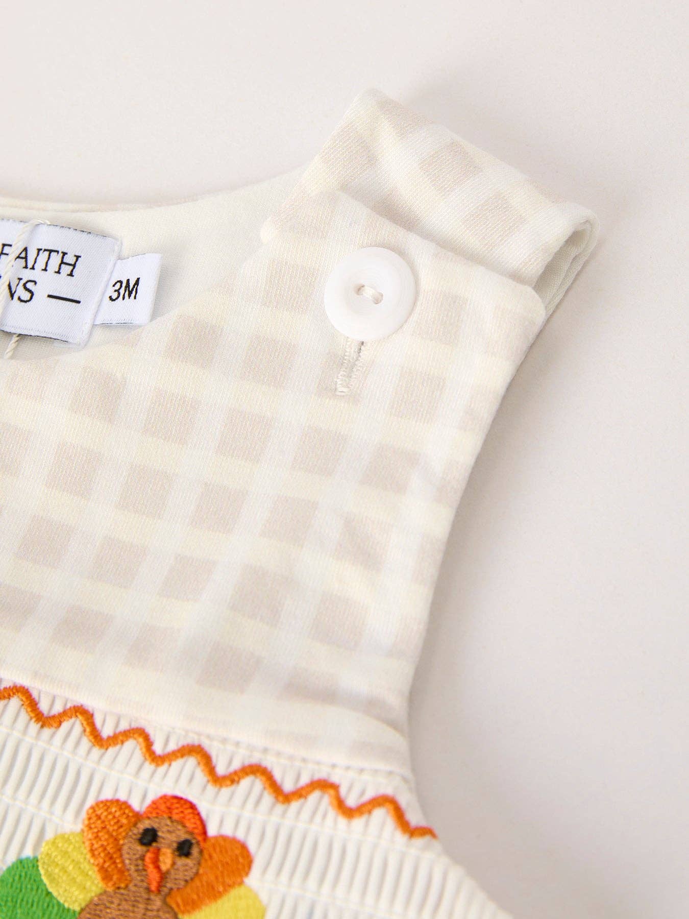 Plaid Turkey Smocked Romper