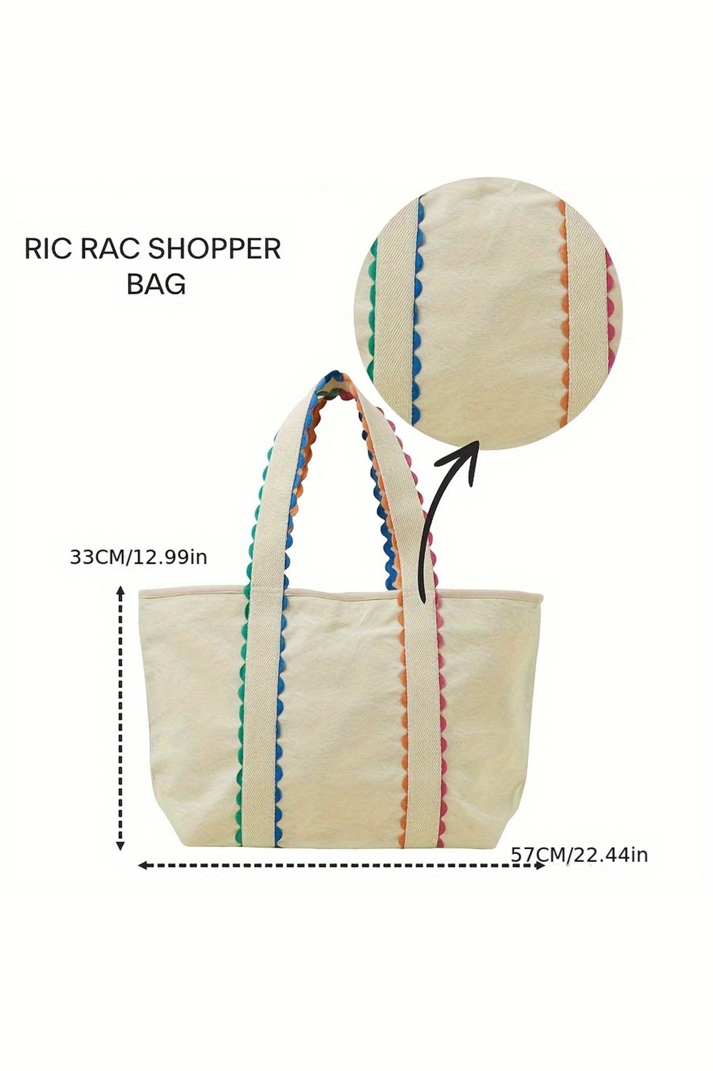 Ricrac Canvas Tote Bag