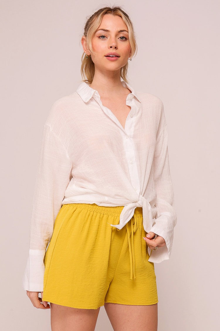 Bell Sleeve Button Down Blouse