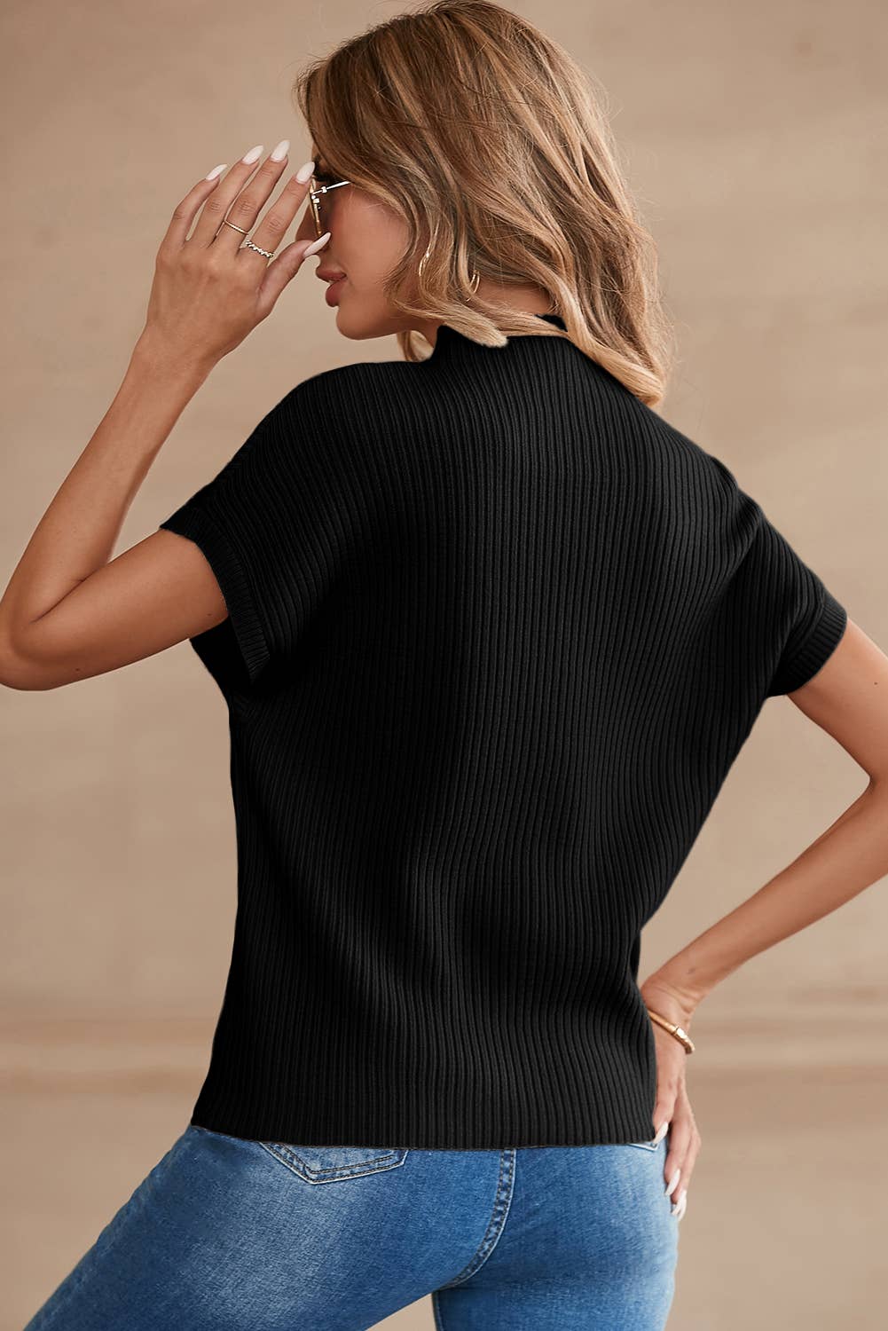 Pocket Short Sleeve Sweater