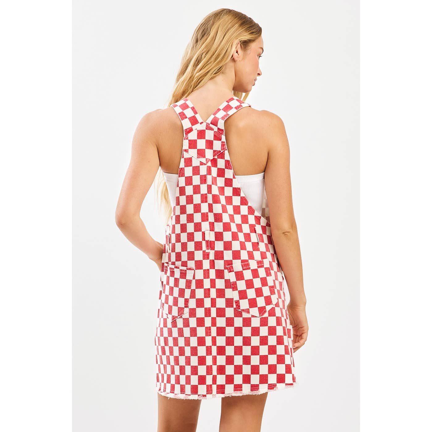CHECKERED OVERALL DRESS