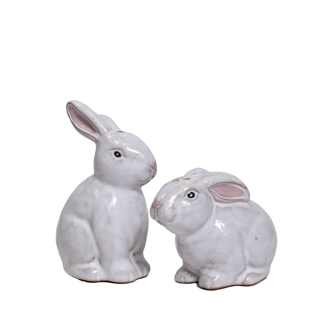 Callie Bunny Salt and Pepper Shaker White/LightPink 3.5", 2.5" Set of 2