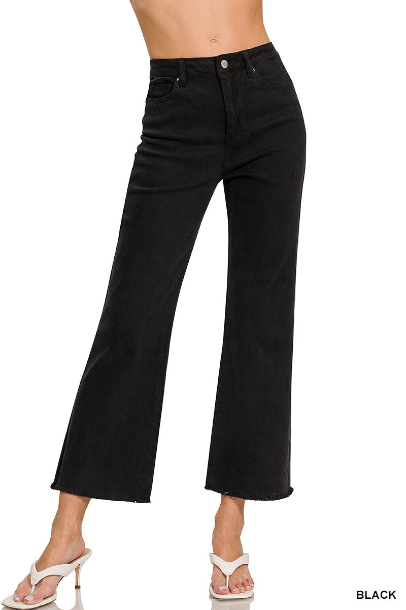 High Waist Frayed Bootcut