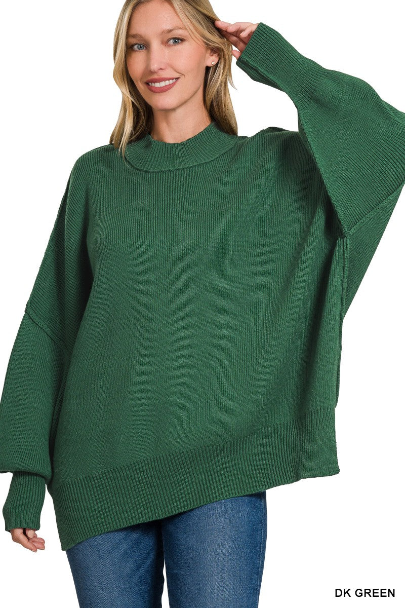 Oversized Sweater with Side Slit