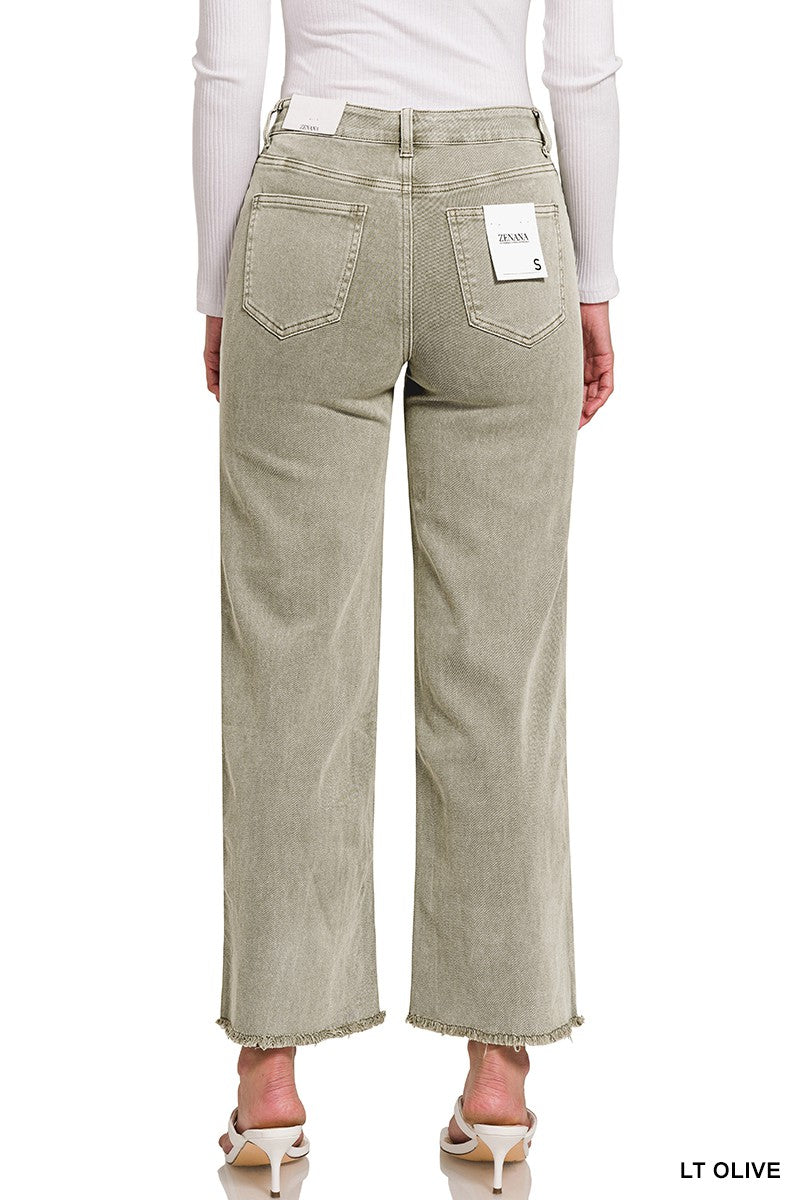 Acid Washed Straight Leg Pants
