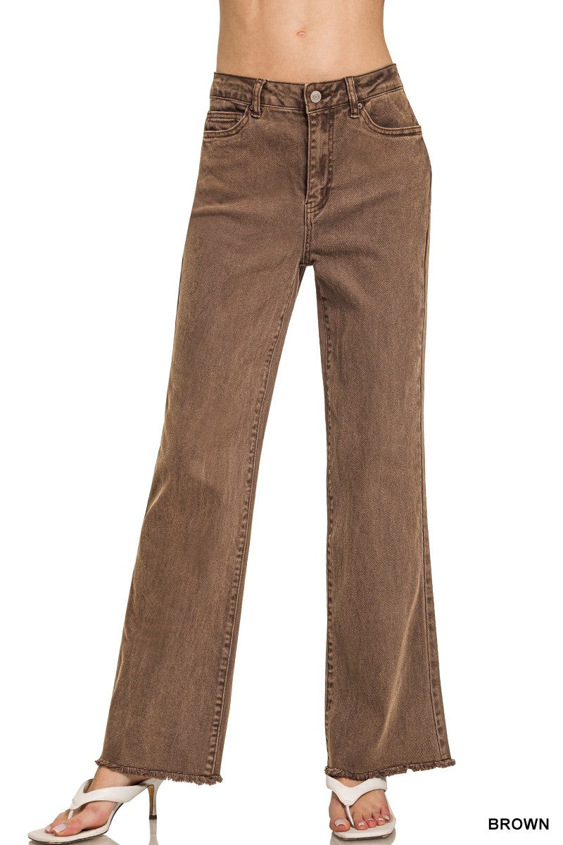 Acid Wash Wide Leg Pant