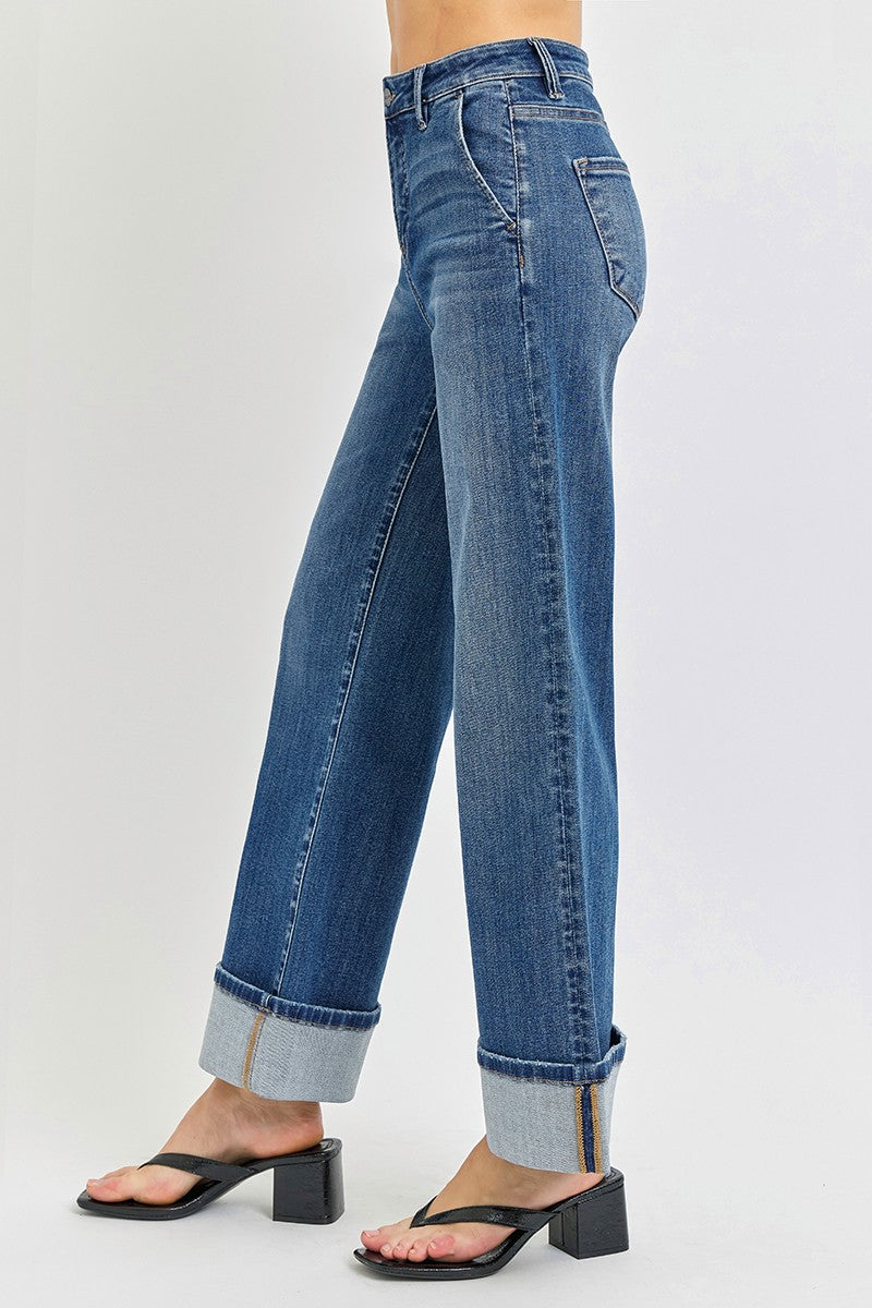 Tummy Control High Rise Cuff Jean