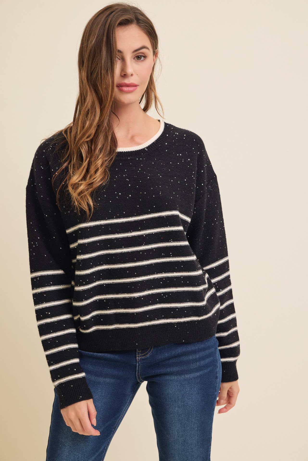 SEQUIN SWEATER TOP