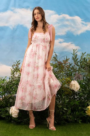 FRONT TIE GATHERED WAIST SLEEVELESS MINI DRESS