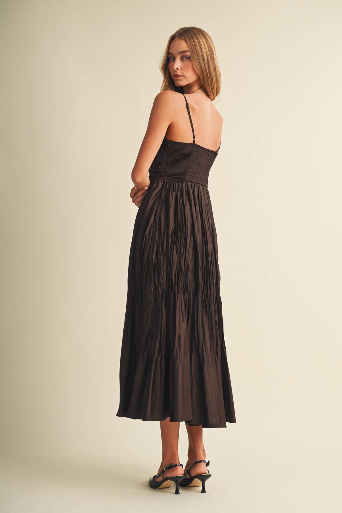 Smocked Back Poplin Dress