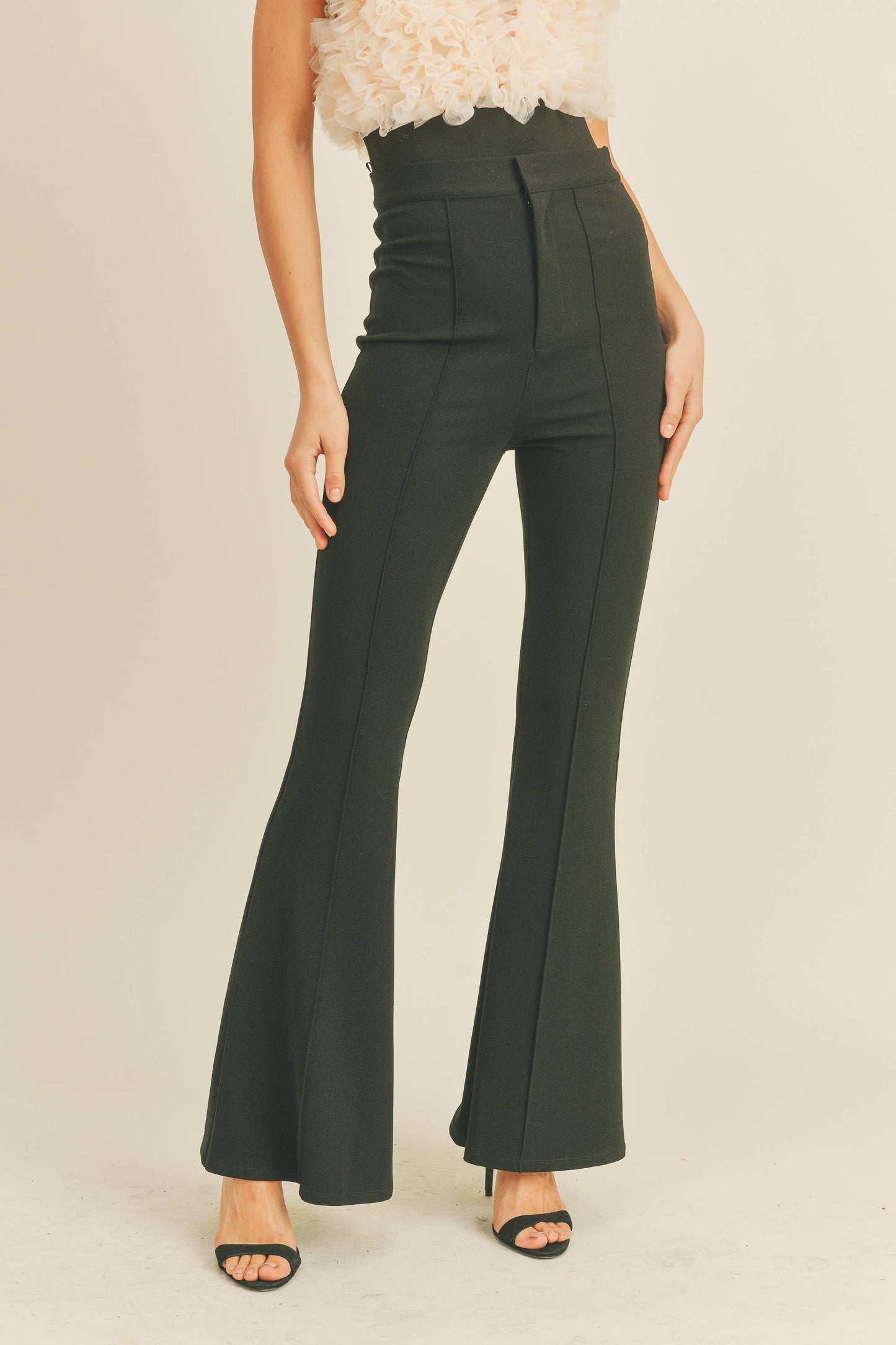 HIGH WAISTED FLARED PANTS