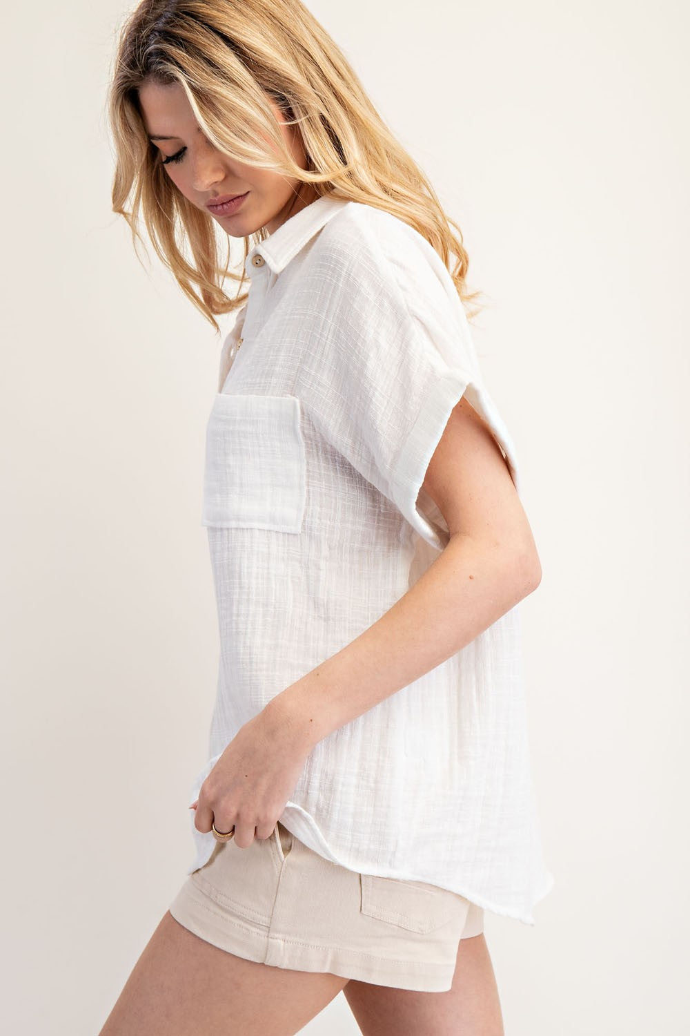 Soft Washed Cotton Gauze Top