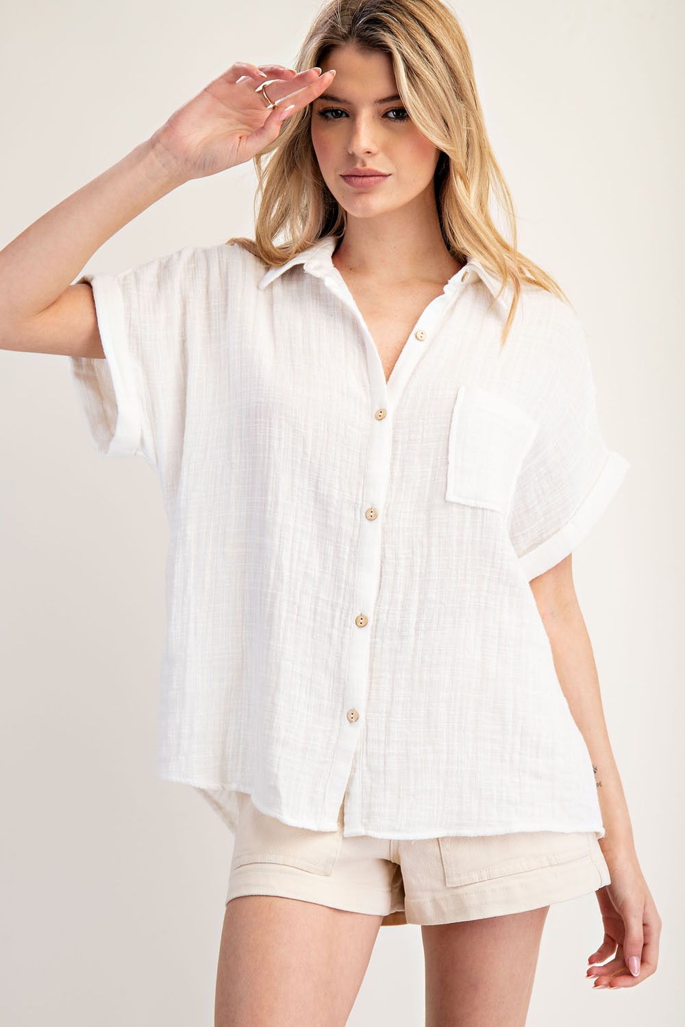 Soft Washed Cotton Gauze Top