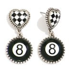 Eight-Ball Post Drop Earrings
