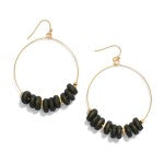 Metal drop earrings/wooden beads