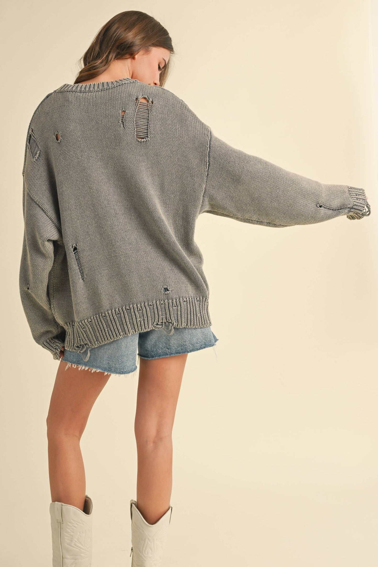 FLAG DISTRESSED SWEATER