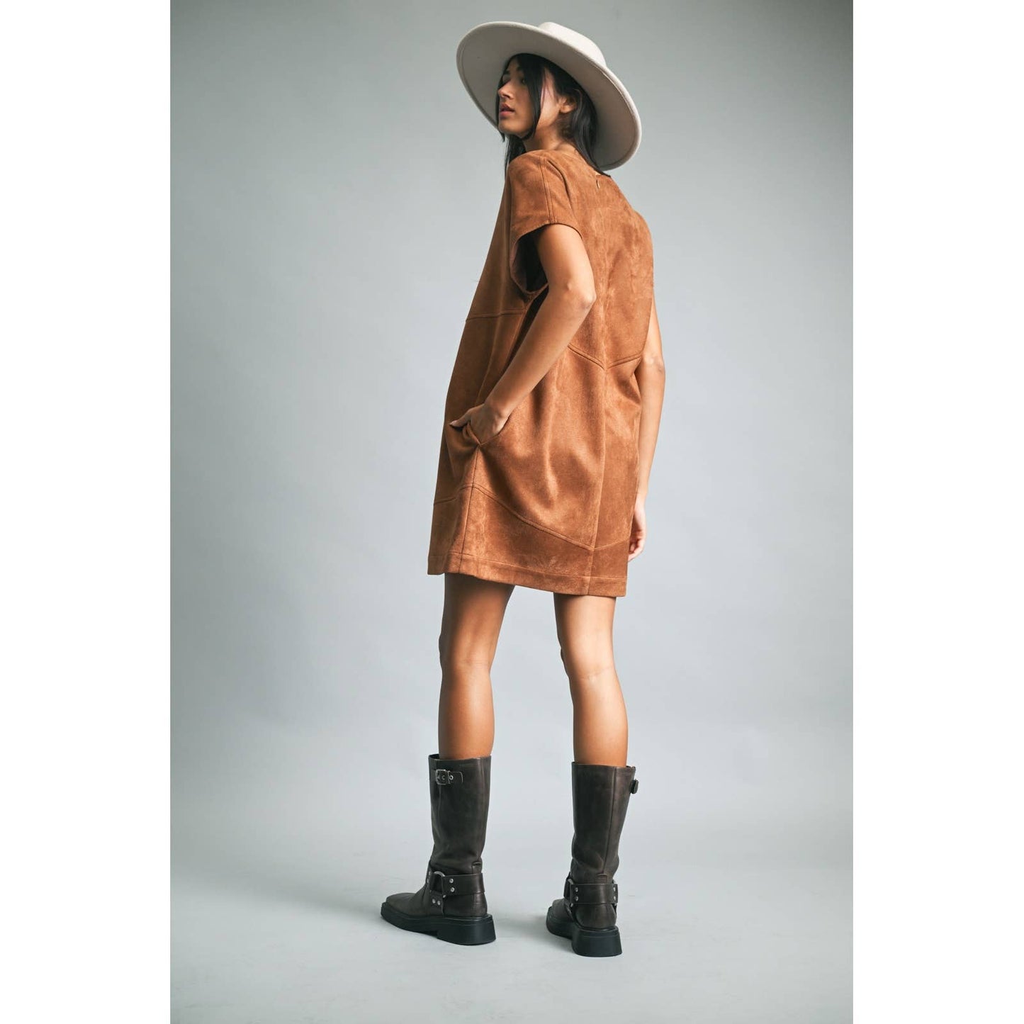 SUEDE MINI DRESS