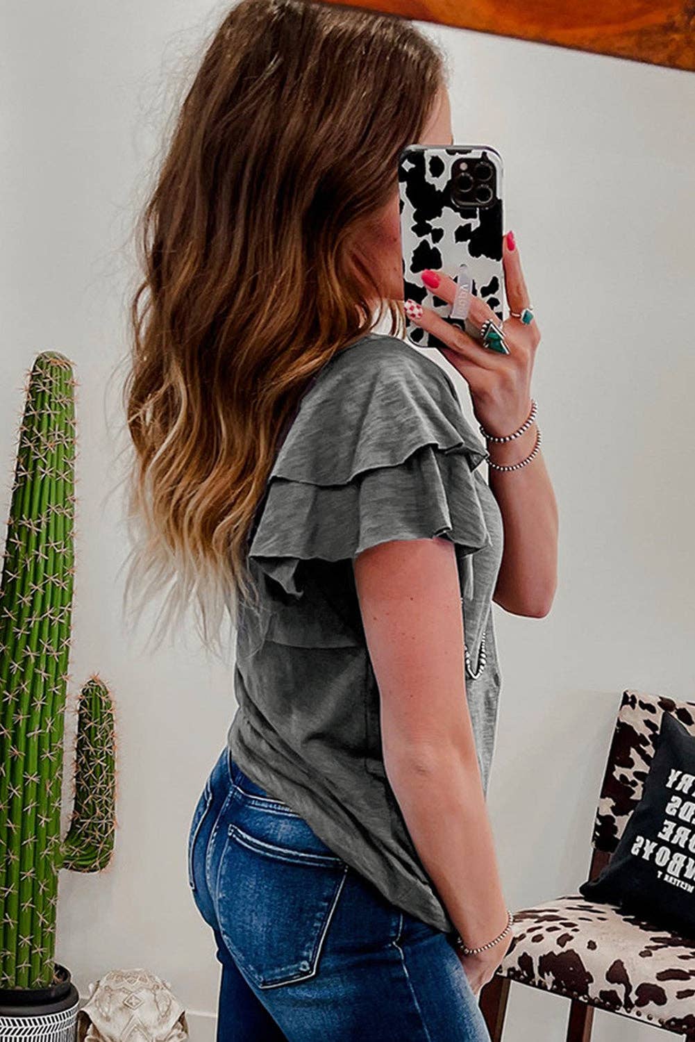 Layered Ruffle Sleeve Top