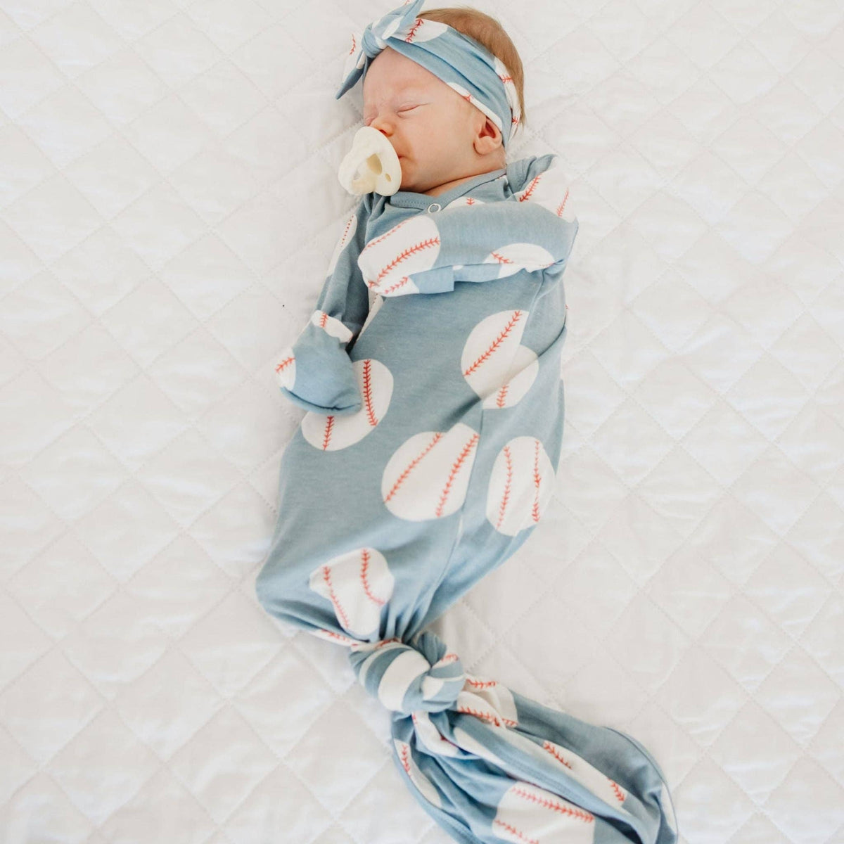 Newborn Knot Gown -Slugger