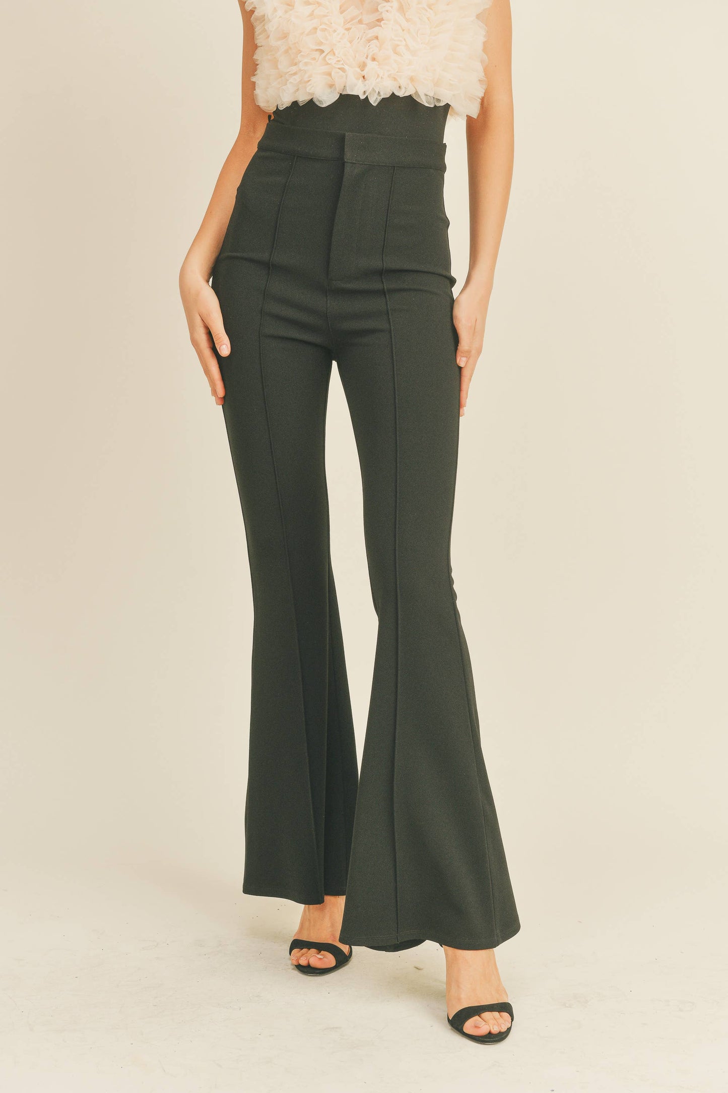 HIGH WAISTED FLARED PANTS