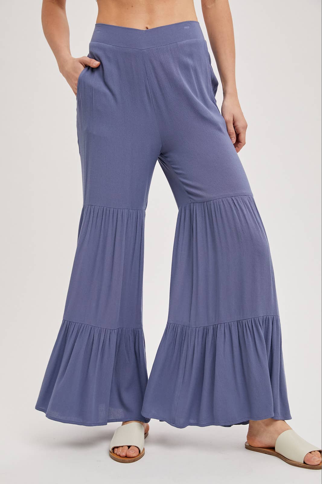 TIERED WIDE LEG PANTS