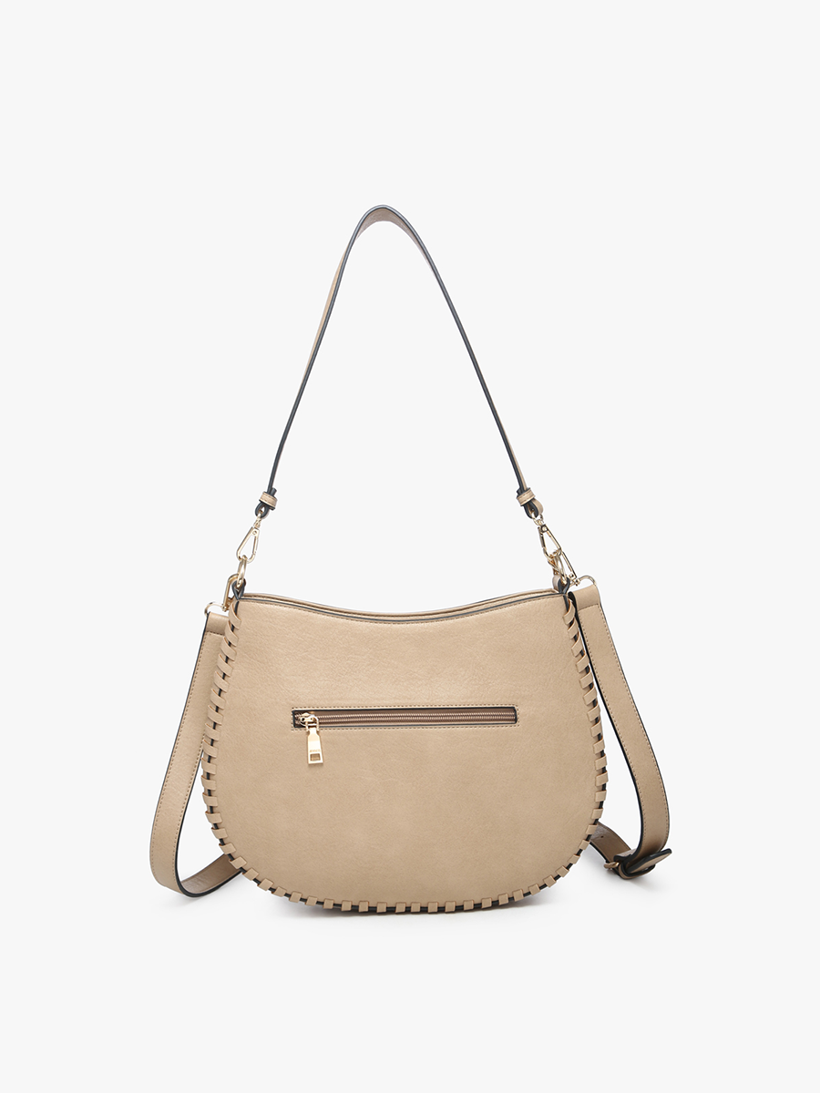 Raquel Whipstitch Trim Crossbody/Saddle Bag