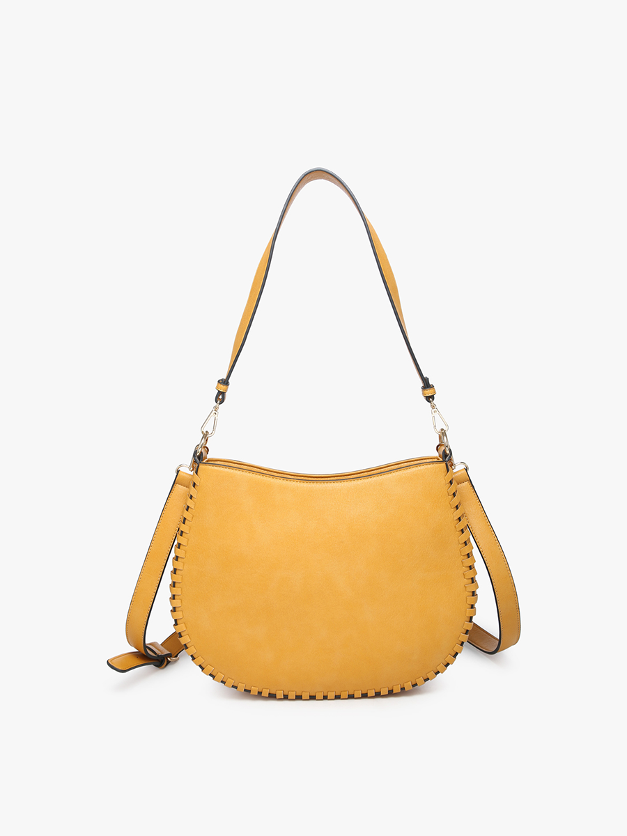 Raquel Whipstitch Trim Crossbody/Saddle Bag