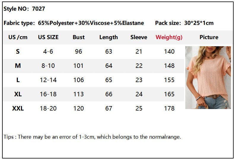 Eyelet Ruffle Sleeve Top
