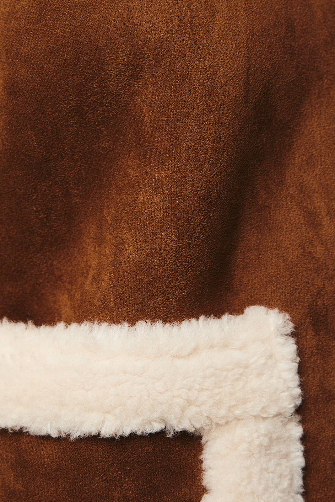 SUEDE JACKET w/FAUX SHEARING