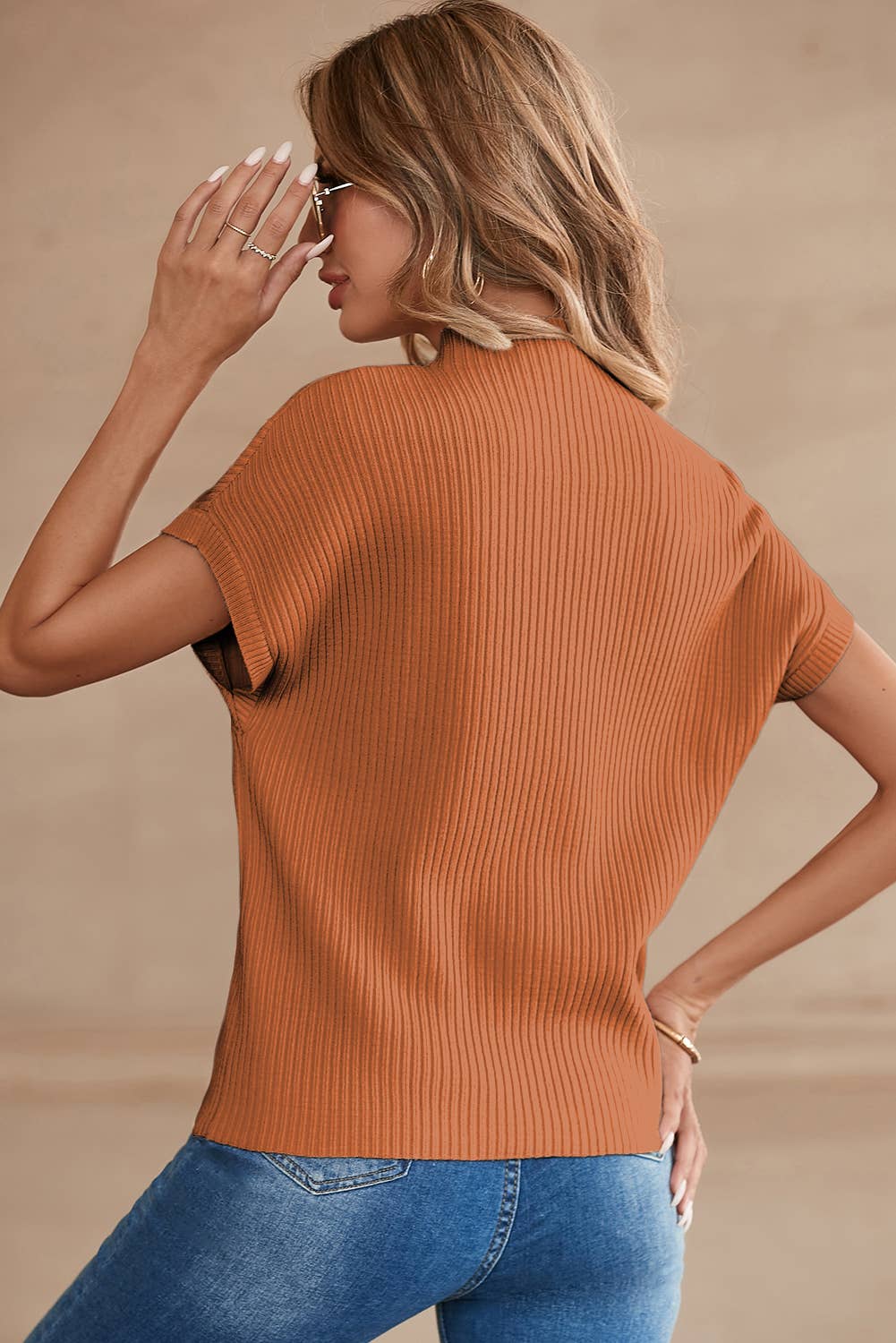 Pocket Short Sleeve Sweater