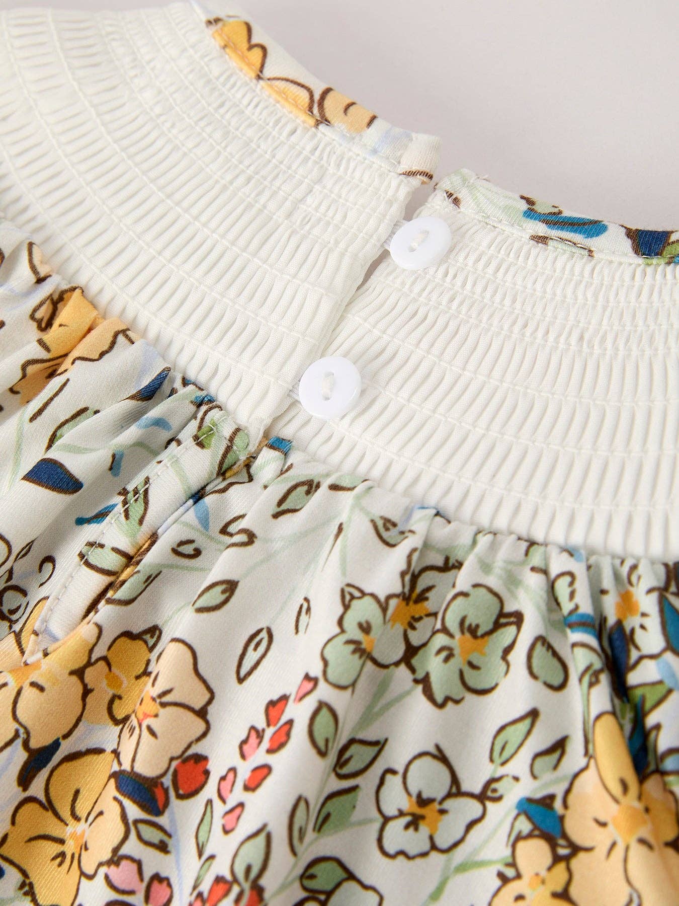 Fall Smocked Floral Bubble