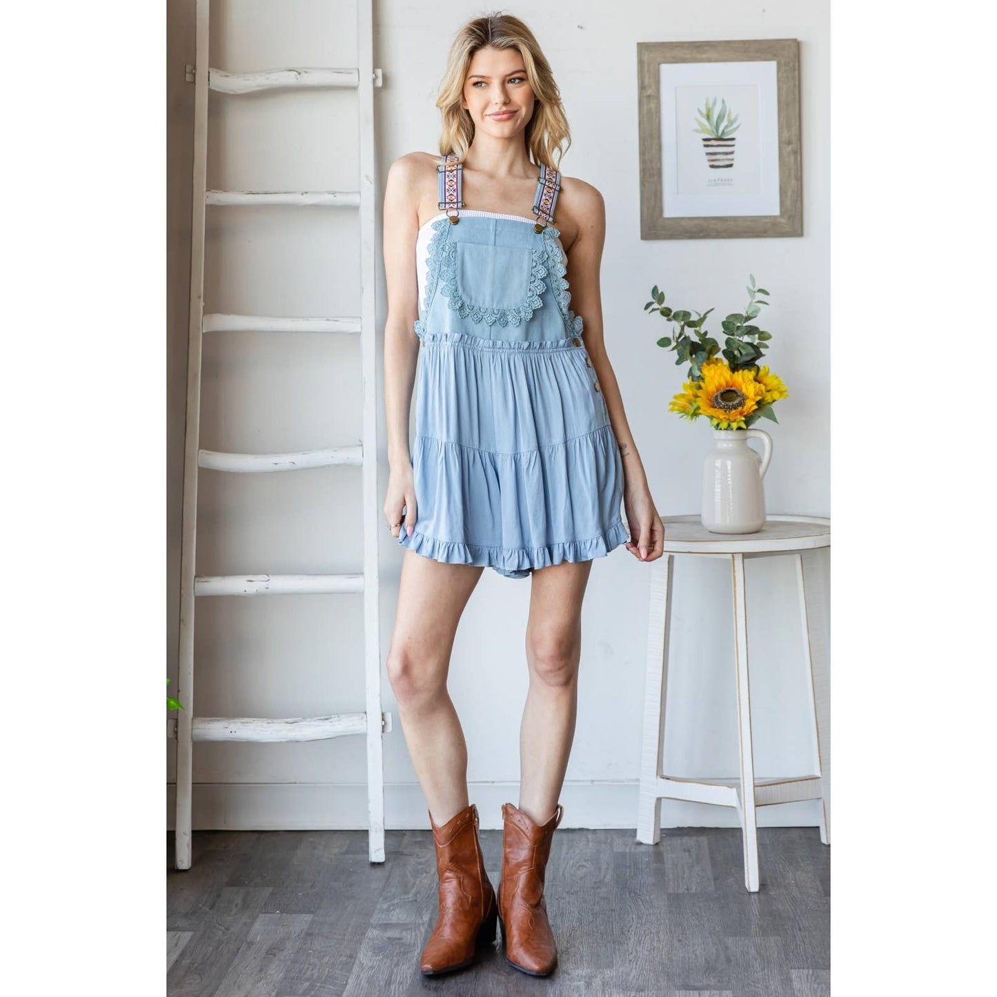 OVERALL SHORTS ROMPER