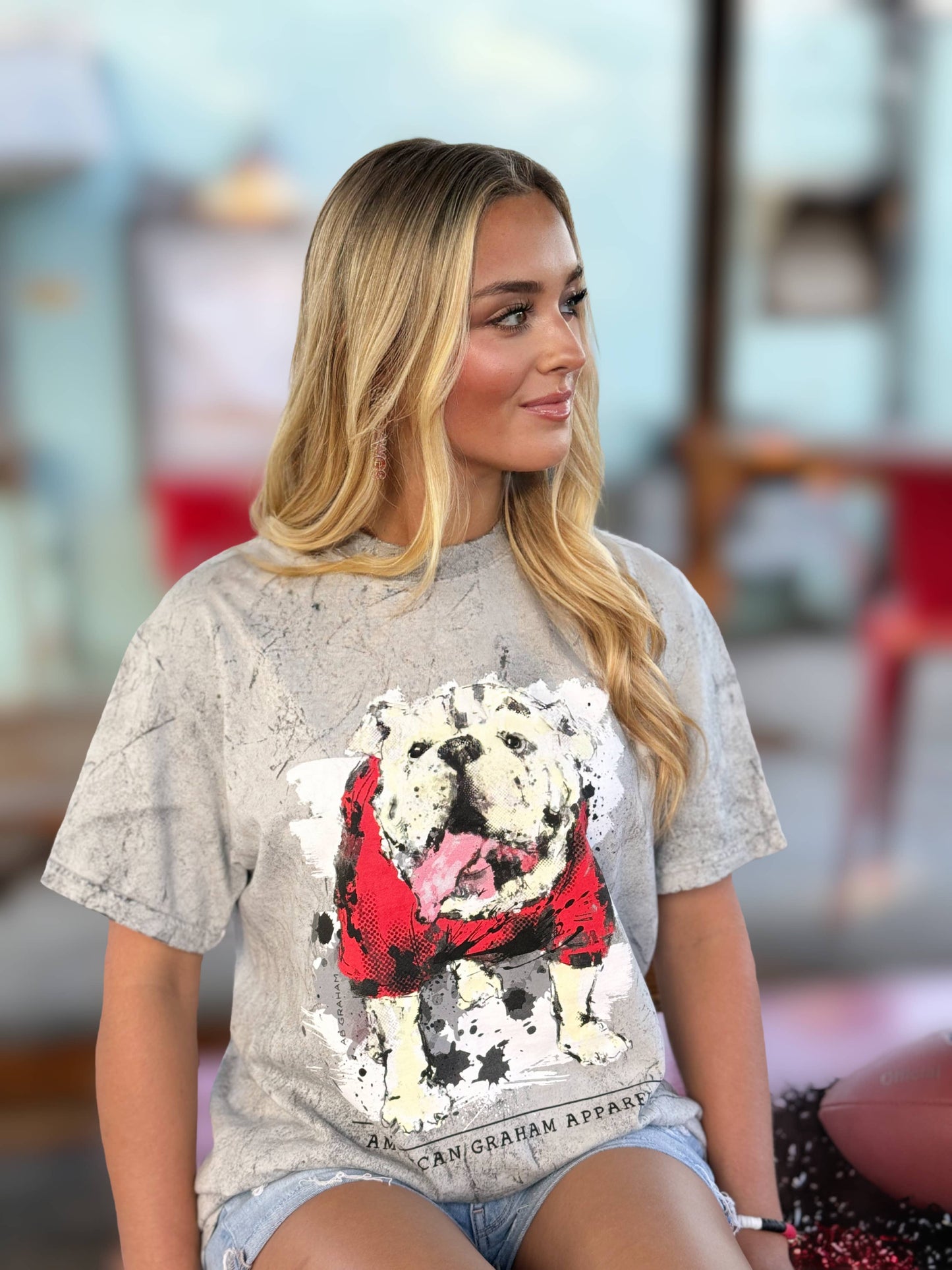 UGA acid wash Graphic Tee
