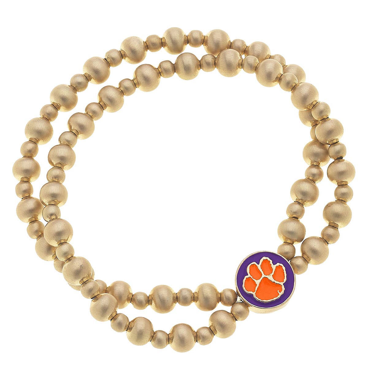 Clemson 2-Row Bead Bracelet