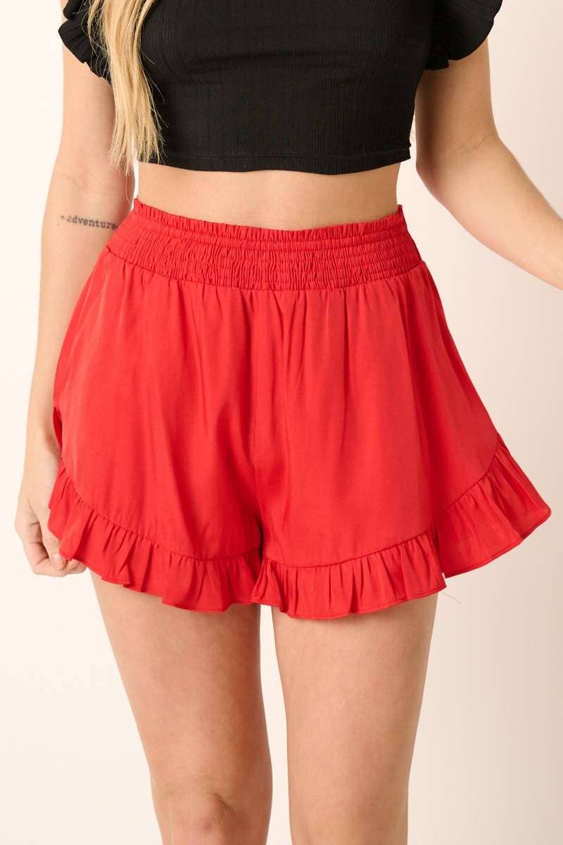 RUFFLE DETAIL SHORTS