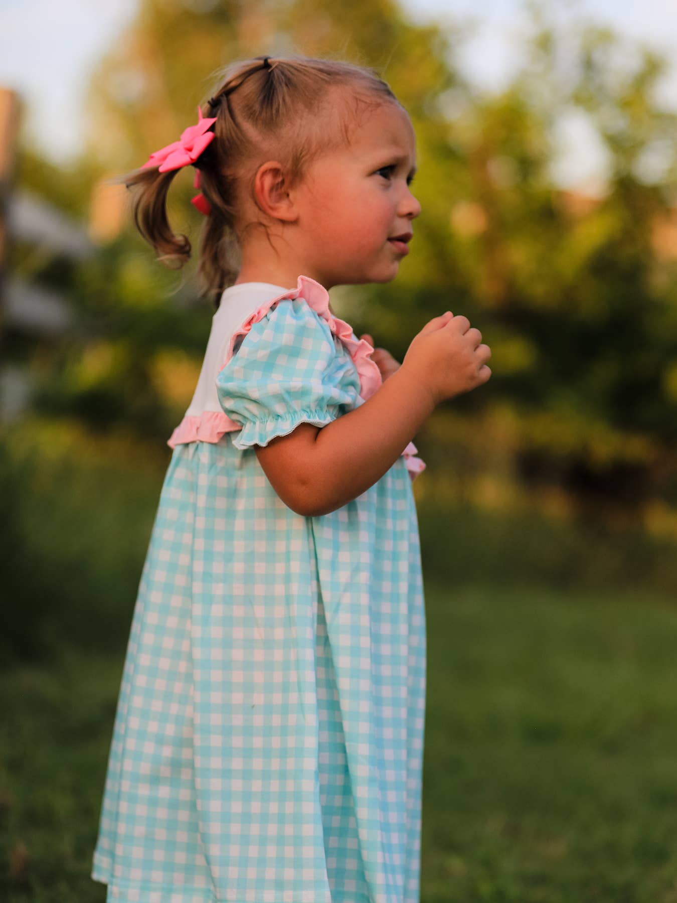 Aqua Pumpkin Flowers Dress