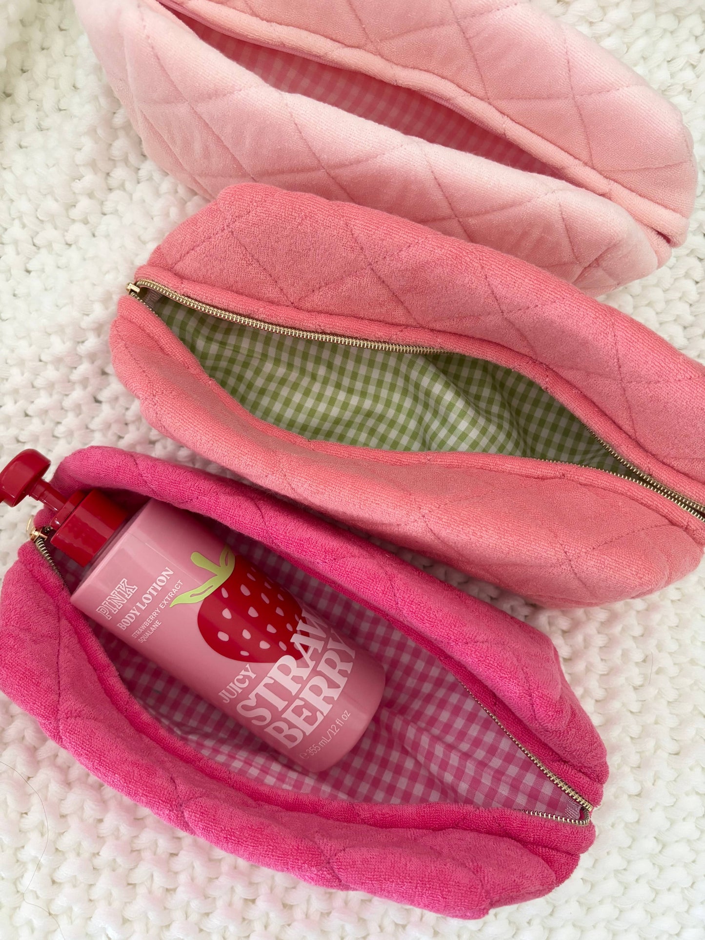 Terry Quilted Make Up Bag