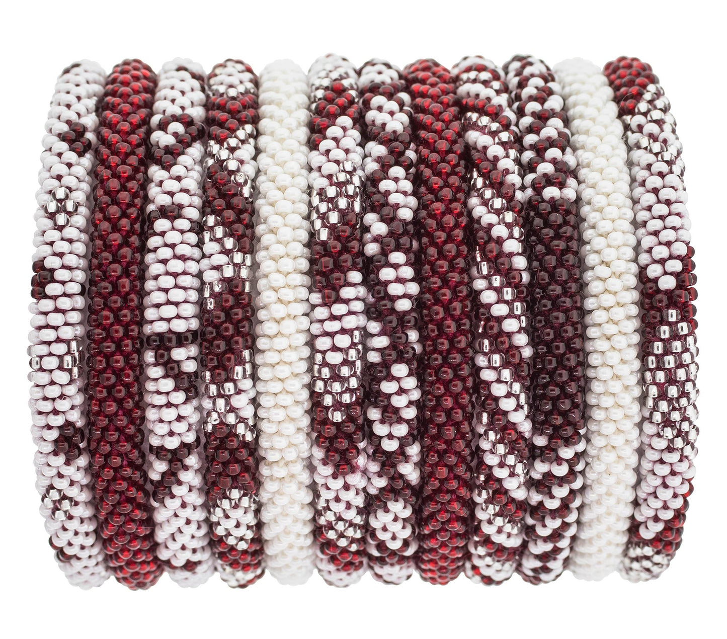Roll-On® Bracelet Maroon/White