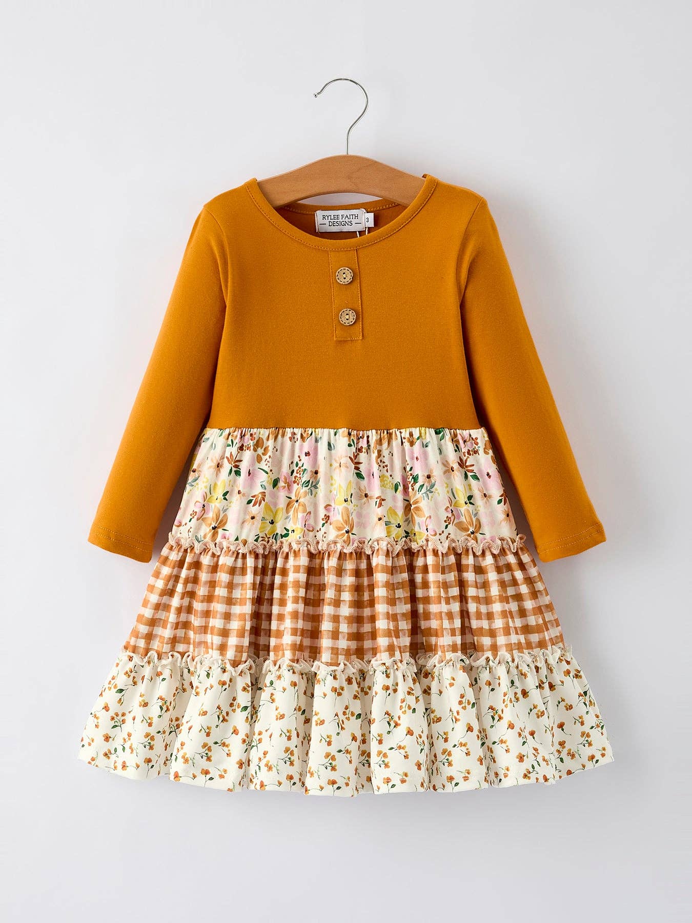 Patchwork Long Sleeve Dress