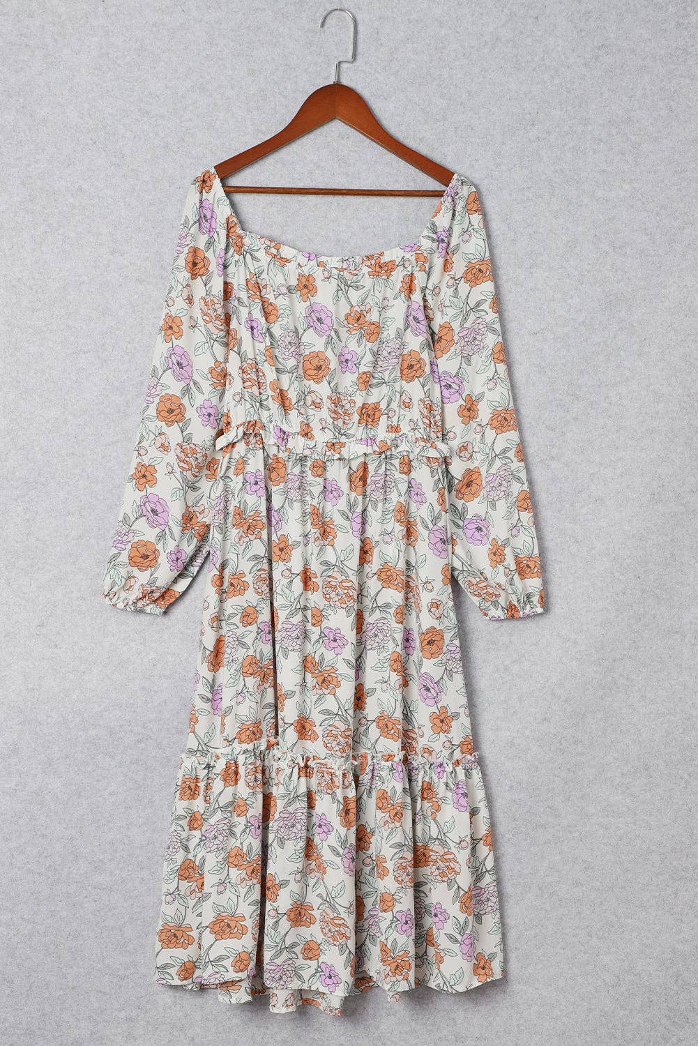 Floral Long Sleeve Pocket Dress