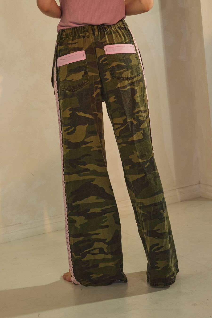 Washed Camo Cotton Pants